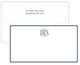 Triple Thick Classic Monogram Border Wide Flat Note Cards - Raised Ink Image 3 of 3